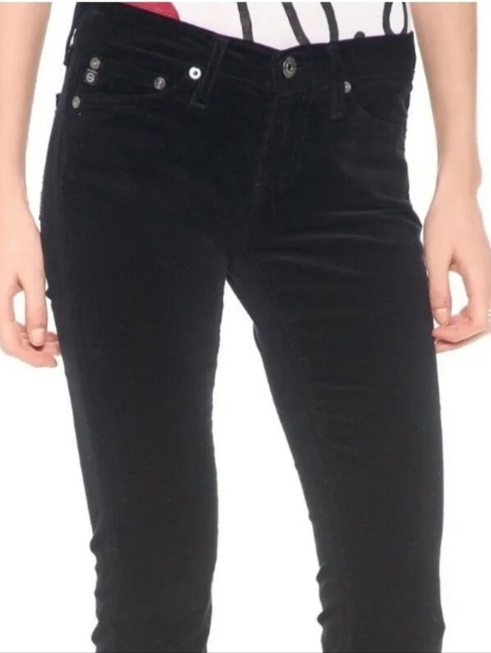 AG Adriano Goldschmied Navy Blue Corduroy The Ballad Slim Boot Jeans - Size 28 - Picture 4 of 10
